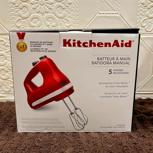 KitchenAid Other Brand New Empire Red Kitchenaid Ultra Power 5speed Hand Mixer Model Khm52er